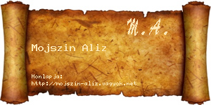 Mojszin Aliz névjegykártya